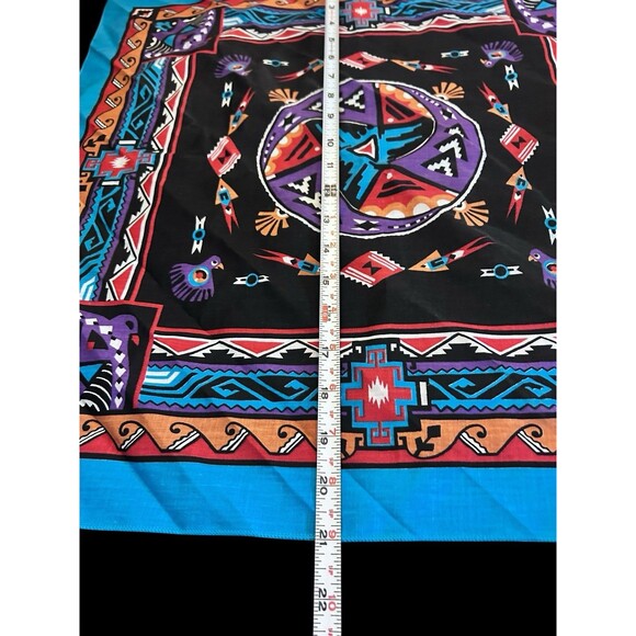 Vtg Wamcraft Handkerchief Bandana RN 14193 USA Made Southwestern Aztec 21”x21” - Picture 6 of 7